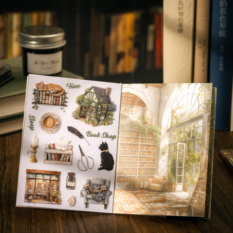 20pcs reading book PET+Washi sticker book (TZB25052802)