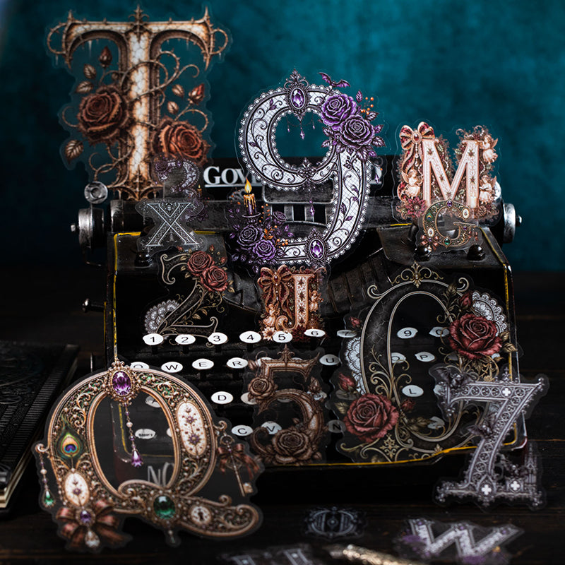 Gothic number+alphabet sticker pack 36pcs (S26090903)
