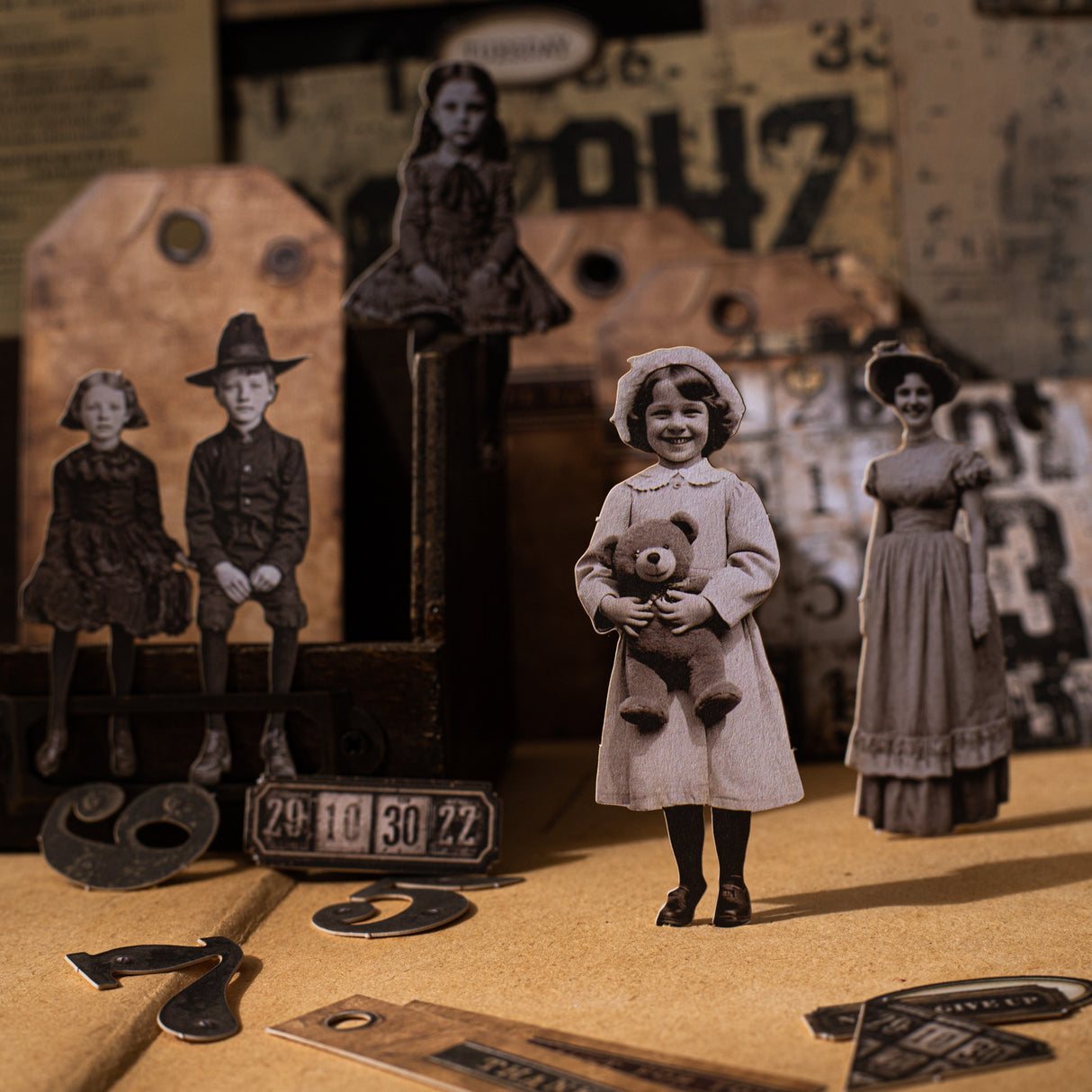 55pcs vintage sticker+ paper pack (S25032905)