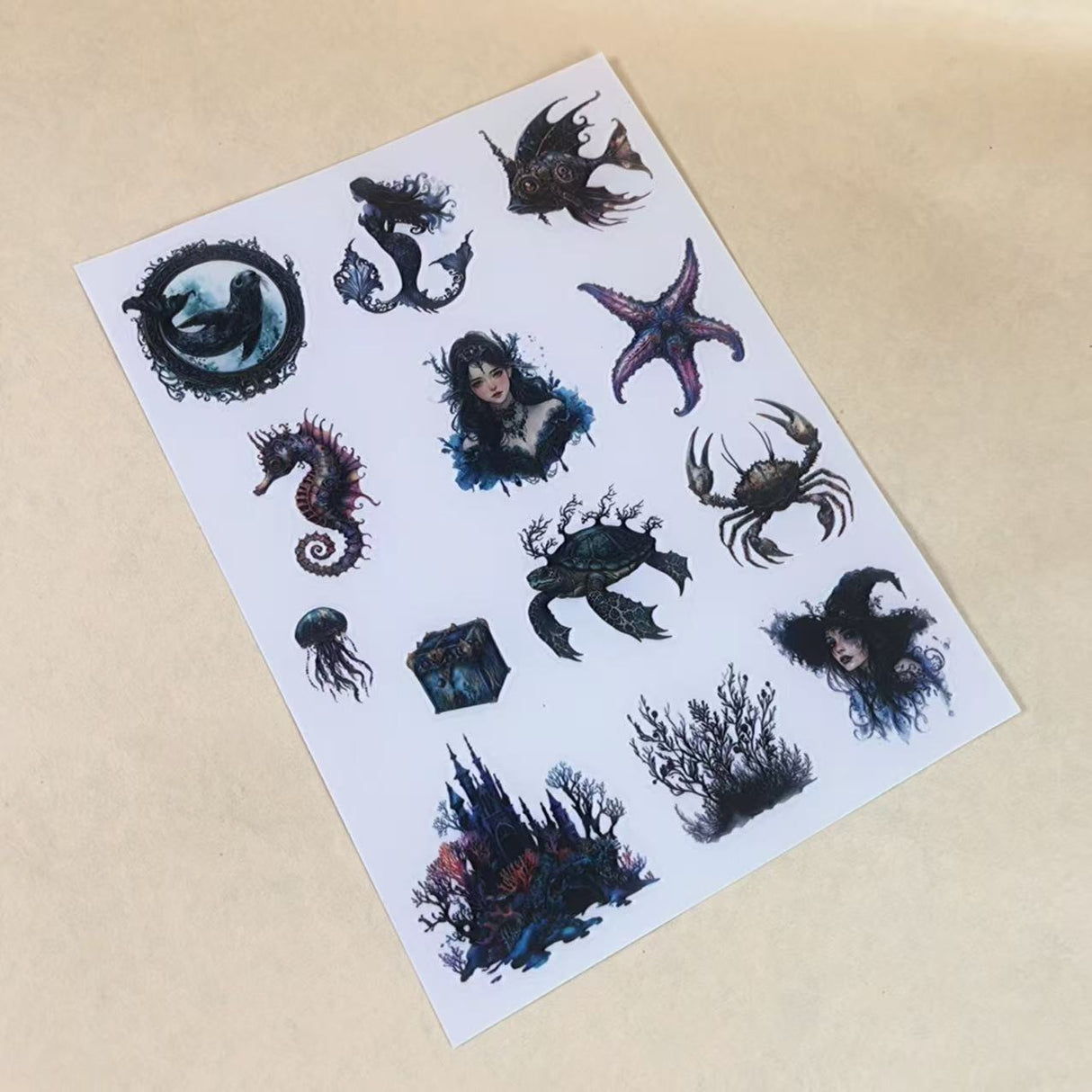 1 sheet gothic sea animal A5 PET-pre cut sticker (S25101503)