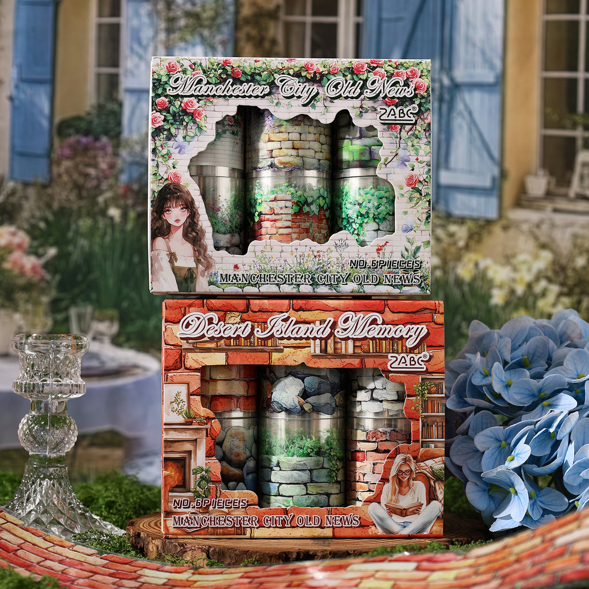 6 rolls wall flower PET-tape set (T25092805)