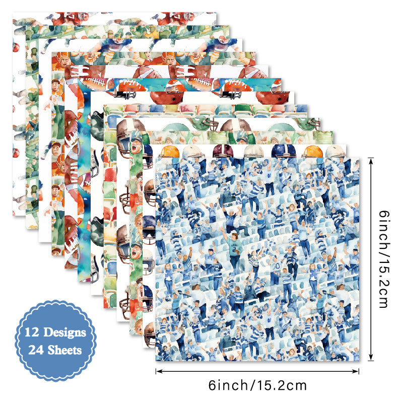 24 st 6-tums sportpapperspaket (TZB25121507)