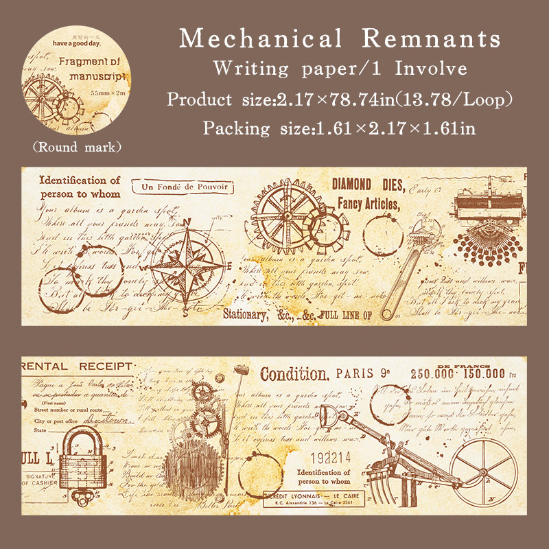 1 roll vintage manuscript washi-tape (T25110603)