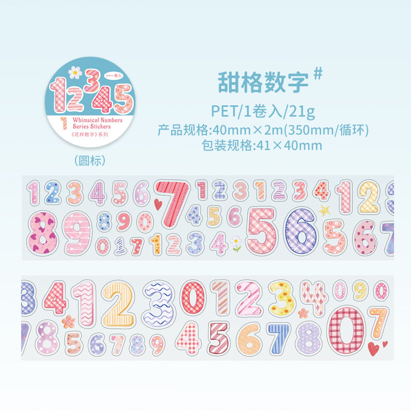 1 roll numbers pre-cut tape (T26040803)