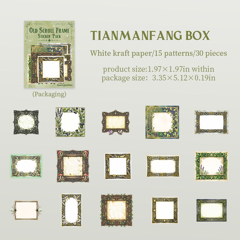 Vintage frame sticker pack 30pcs