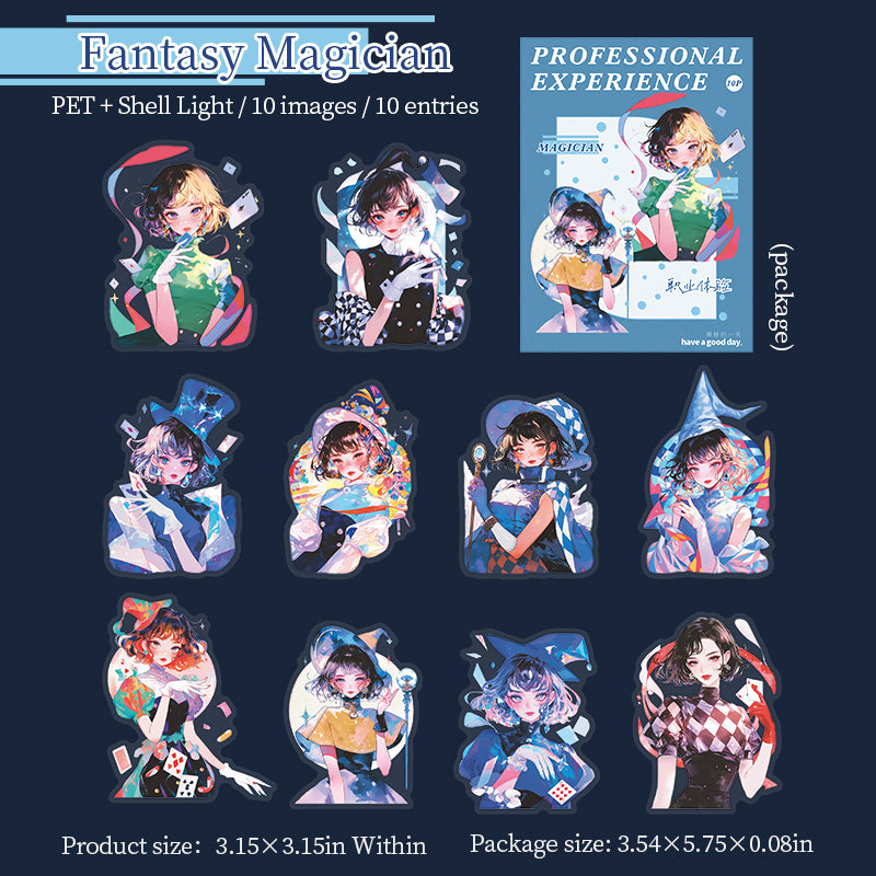 10pcs professional PET(shell light)sticker pack (S25090903)