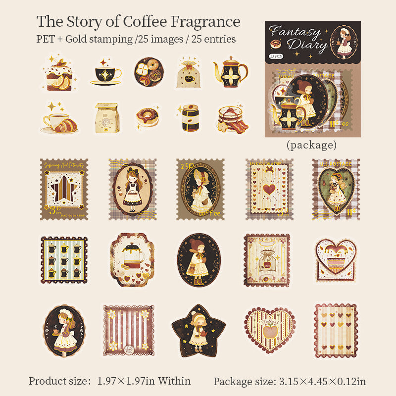 25pcs fantasy diary sticker pack (S26032403)