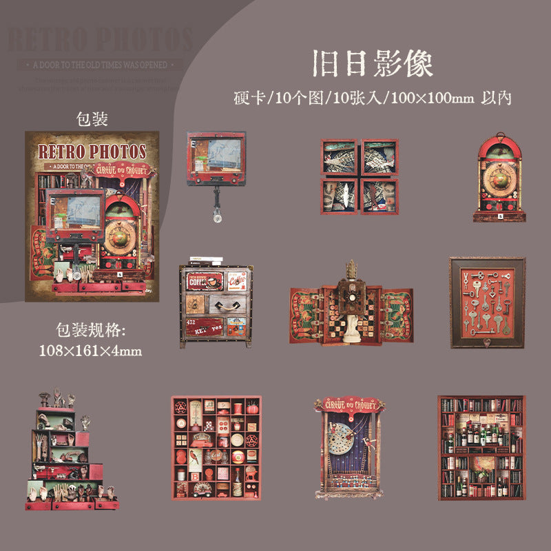 10pcs retro cabinet sticky card pack (S25120303)
