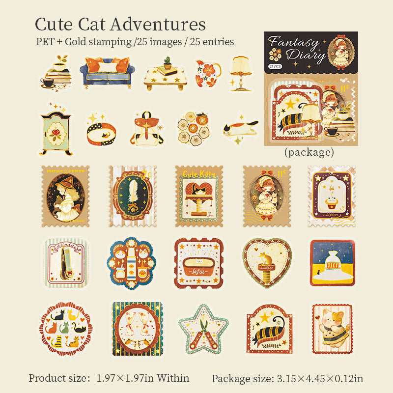 25pcs fantasy diary sticker pack (S26032403)