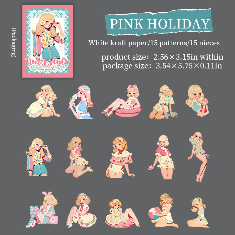 15pcs girl sticker pack(S26052103)