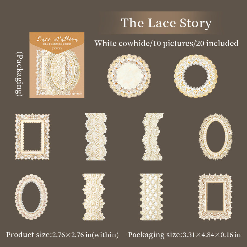 20pcs lace stickers sticker pack (S25091703)
