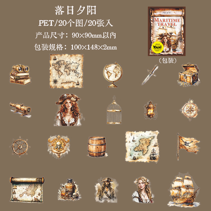 20pcs pirate sticker pack (S25053001)