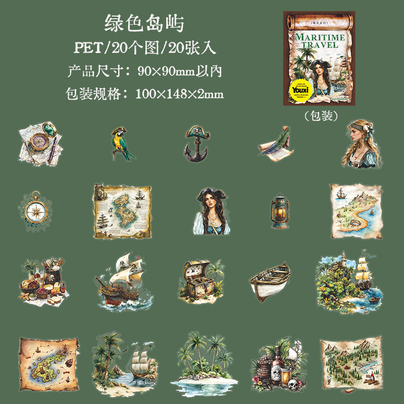 20pcs pirate sticker pack (S25053001)