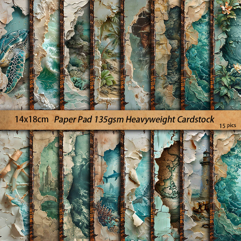 15pcs blue sea A5 size paper pack (P25101506)