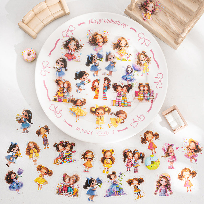 50pcs cute flower girls sticker pack (S25082701)