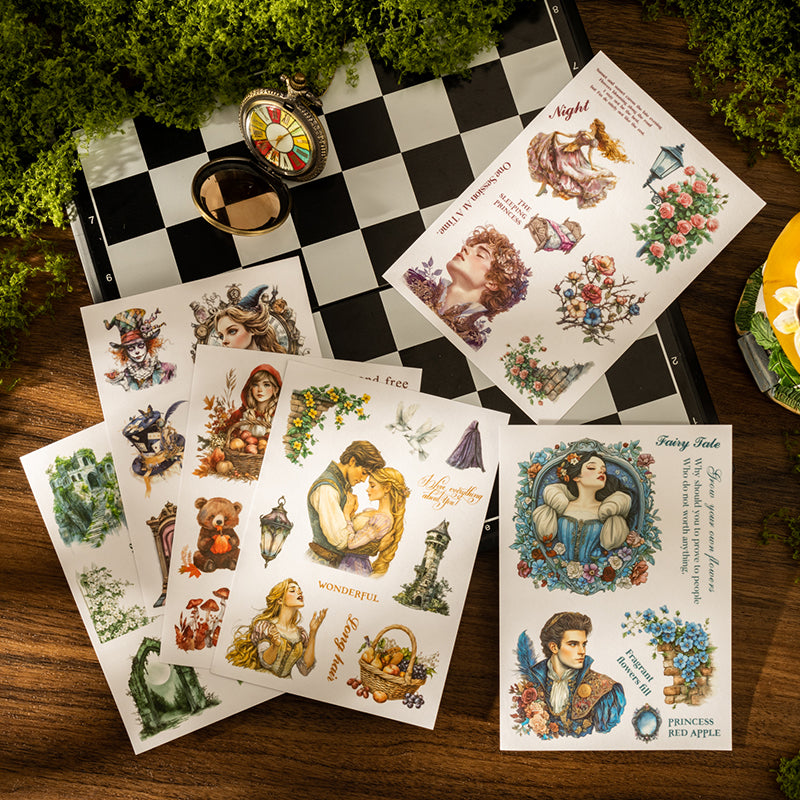 18sheets fairy tale PET+Washi sticker book (TZB25072802)