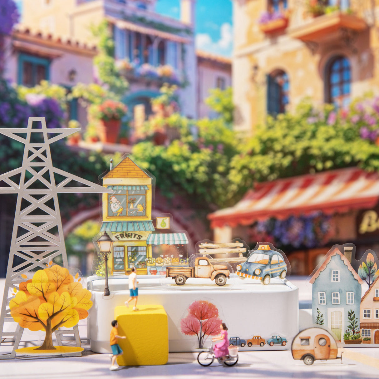 10pcs small town pre-cut sticker book (TZB25071005)