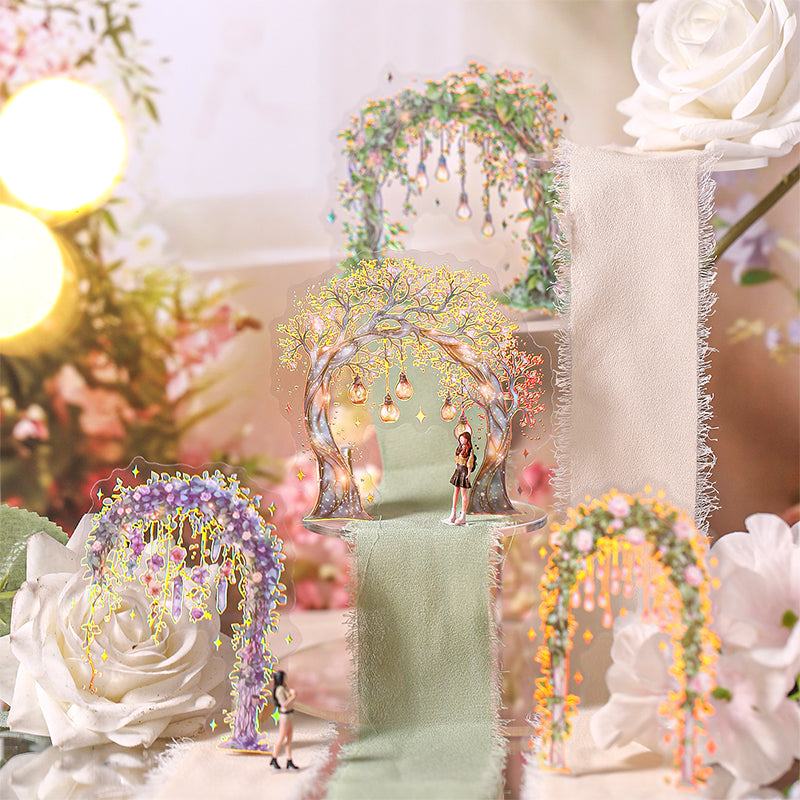 6pcs light flower gate PET-sticker pack (S25072903)