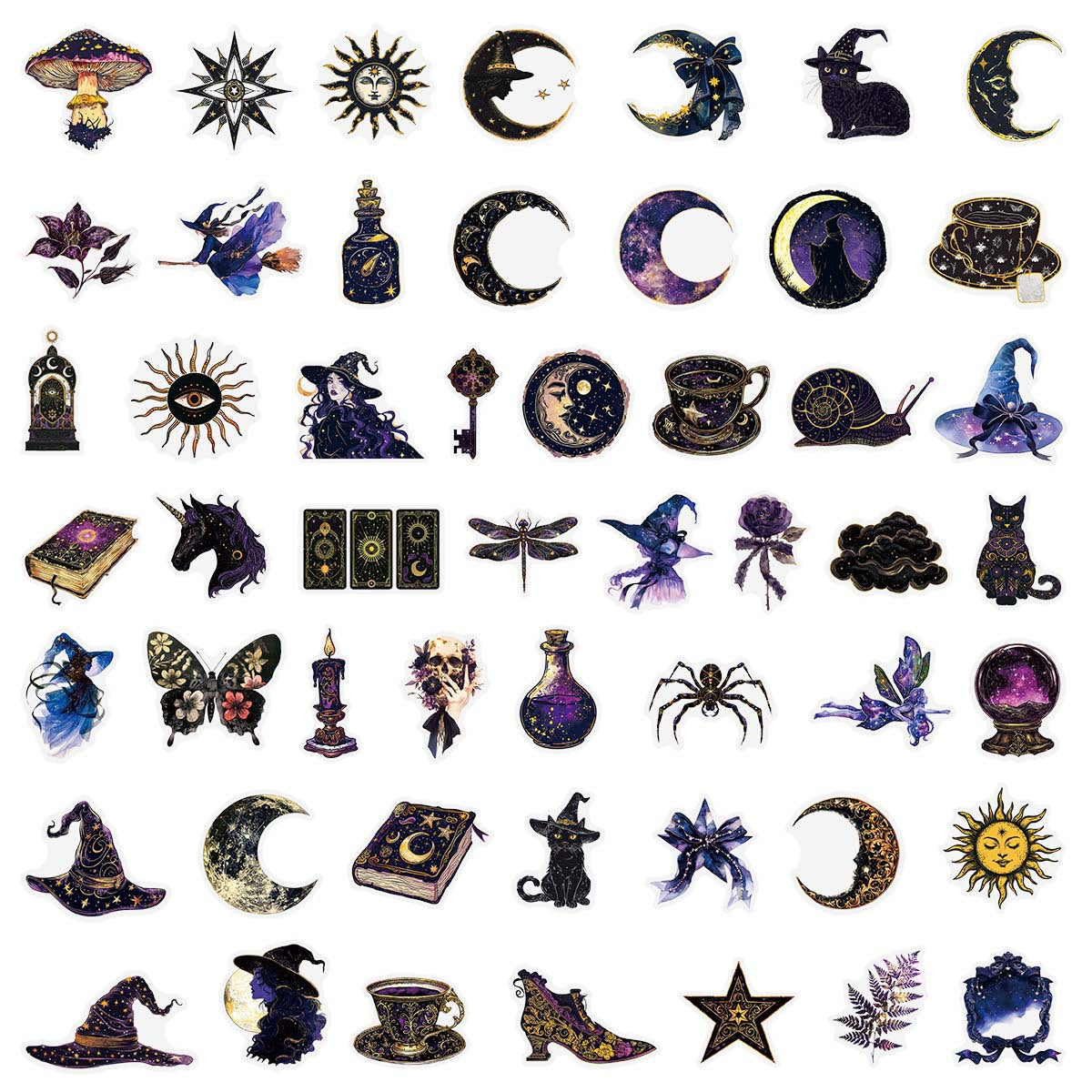50pcs magic witch sticker pack(S26071412)