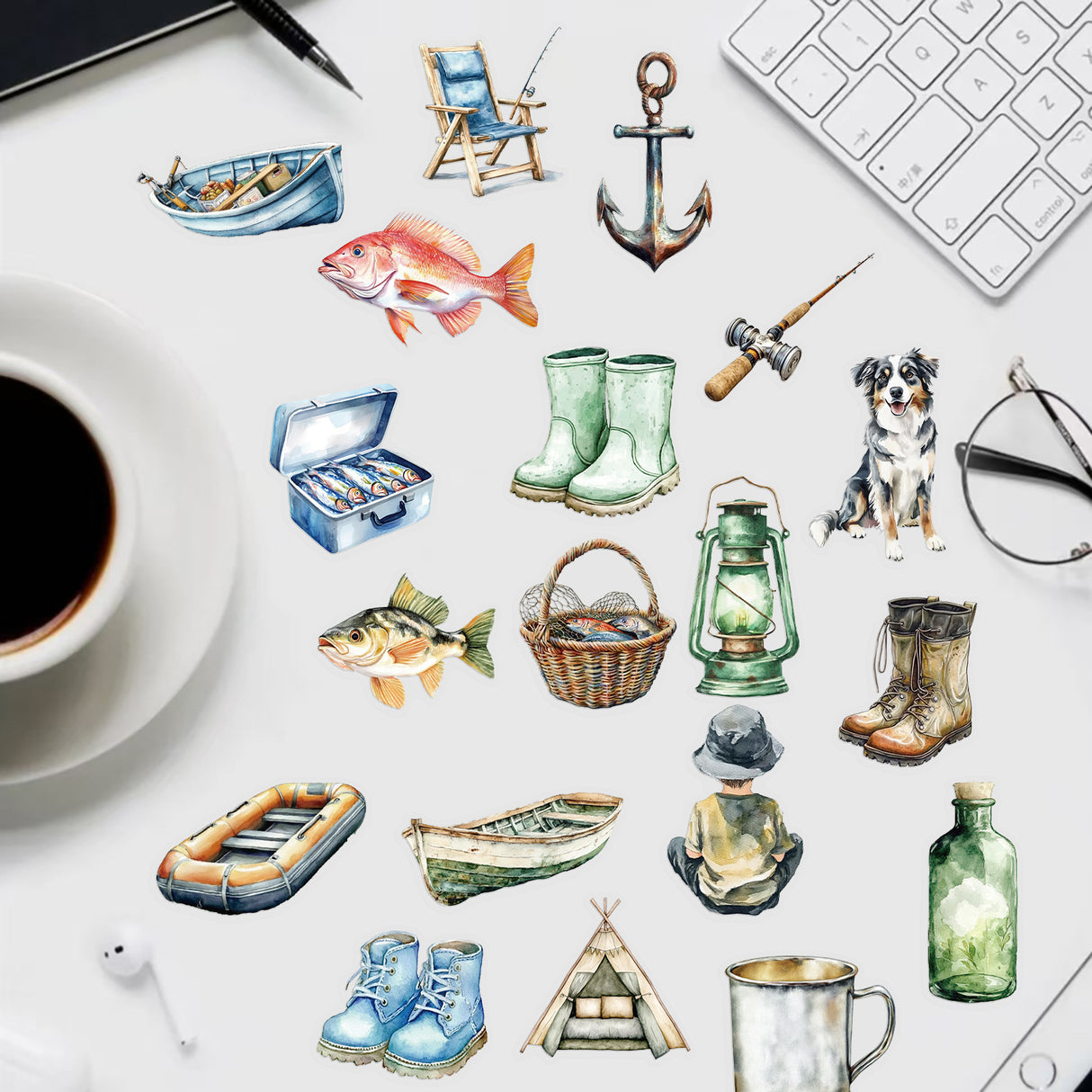 50pcs fishing seaside sticker pack (S26041513)