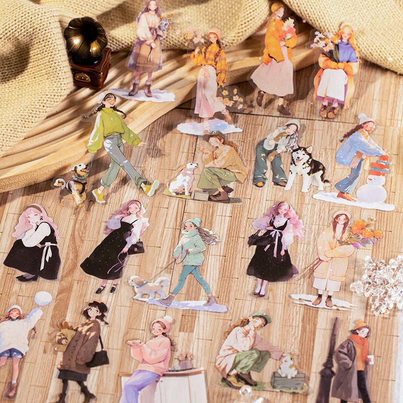 20pcs winter girls sticker pack (S25110611)