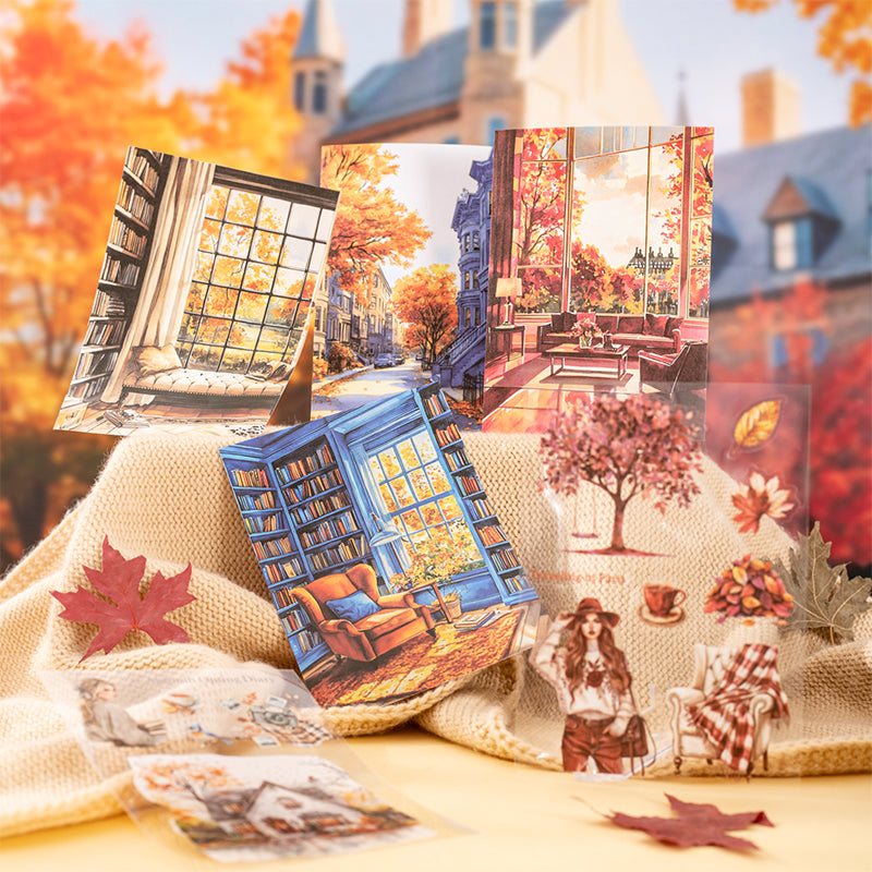 20sheets paris autumn PET+washi sticker book (TZB25091702)