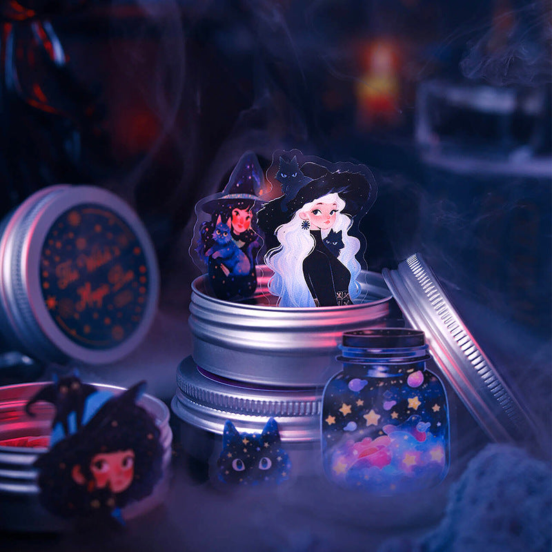 50pcs witch magic sticker tin box(S25041005)