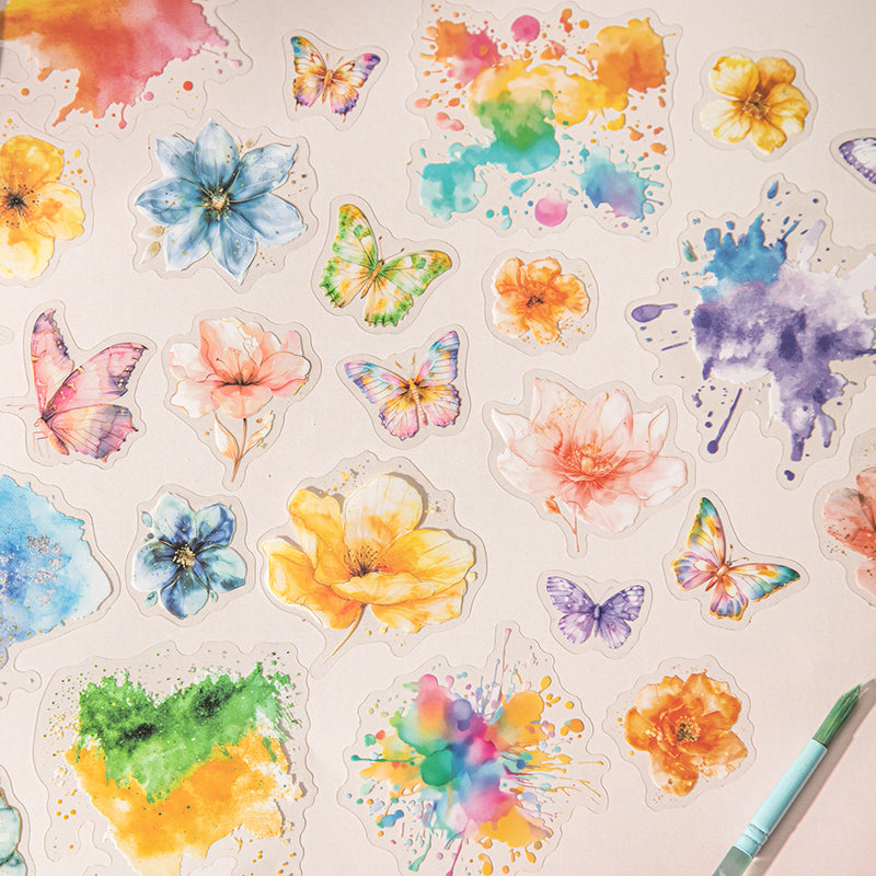 25pcs butterfly flower sticker pack (S25082702)