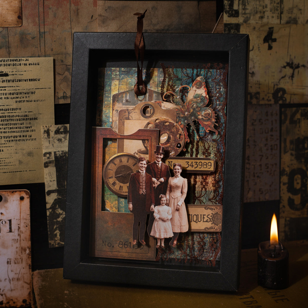 55pcs vintage sticker+ paper pack (S25032905)