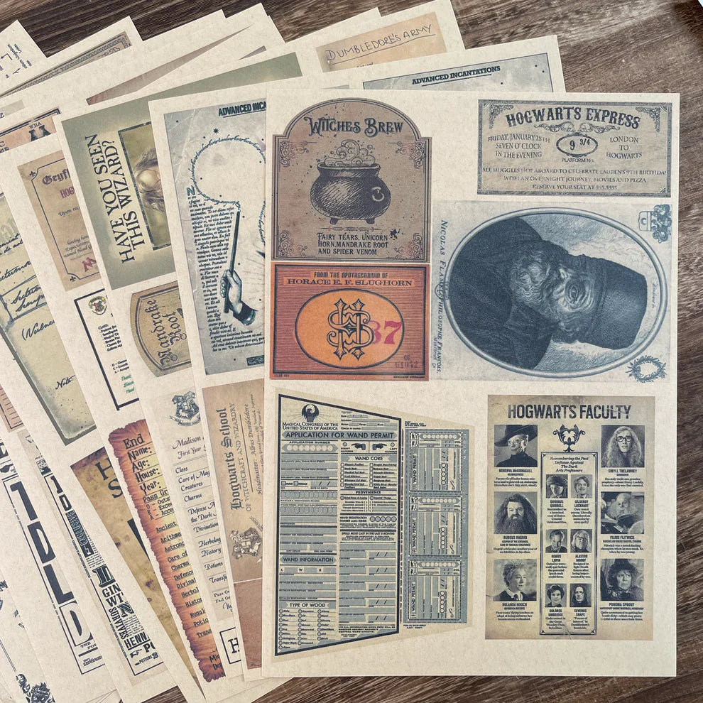 A4 size Hogwarts Style paper & sticker 25 pcs(S26011205)