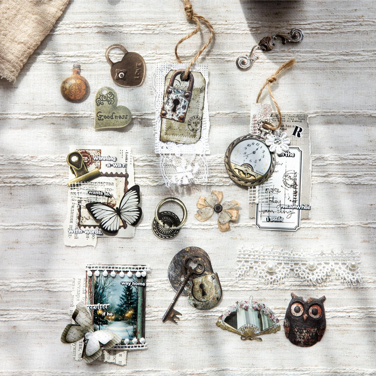 50pcs vintage sticker pack (S25102805)