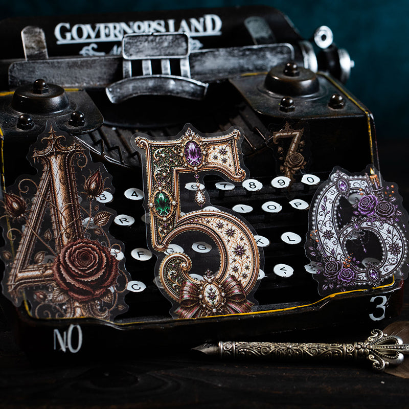 Gothic number+alphabet sticker pack 36pcs (S26090903)