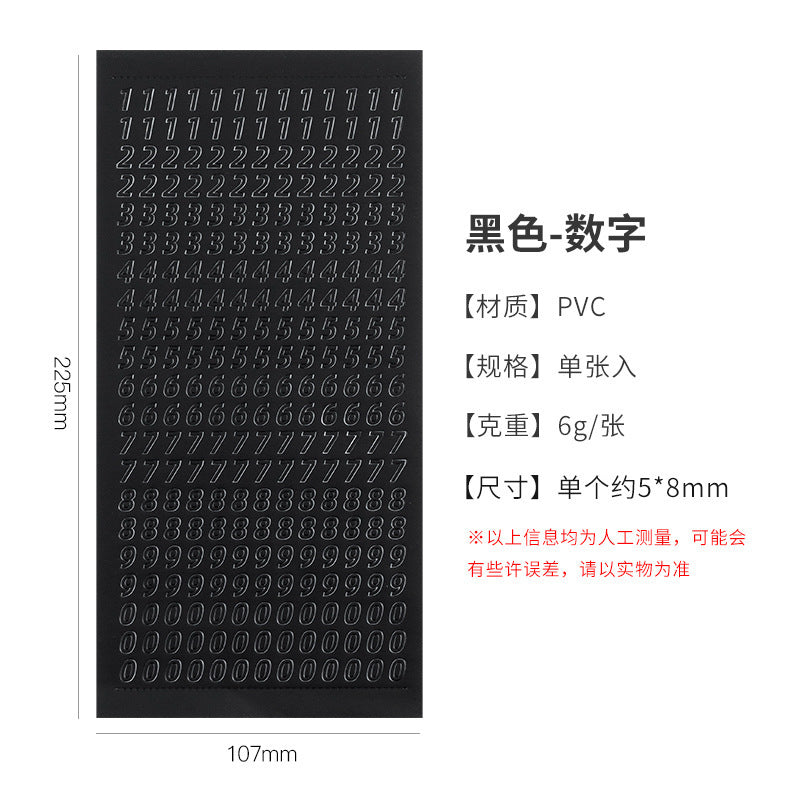 1pc word number sticker pack (S25101601)