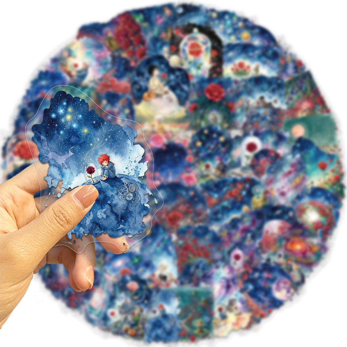 50pcs galaxy rose sticker pack(S26062703)