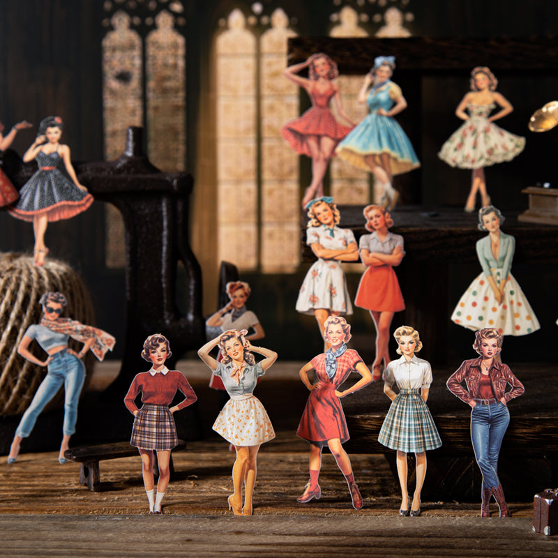 25pcs retro beauty paper-sticker pack (S25072204)