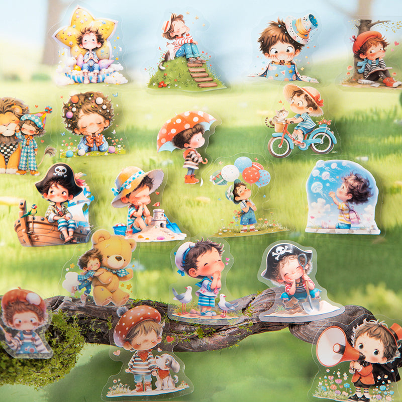 20pcs cute boys day dreaming PET-sticker pack (S25081201)