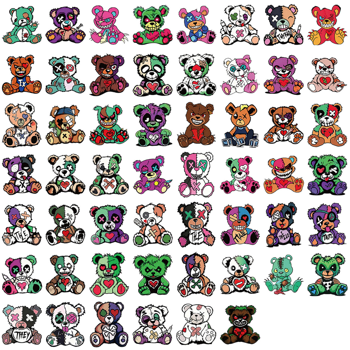 54pcs gothic bear sticker pack(S26082405)