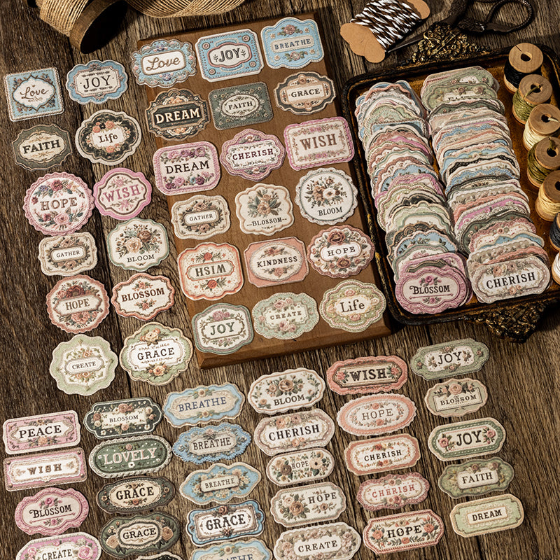 20pcs flower words label sticker pack (S25091504)