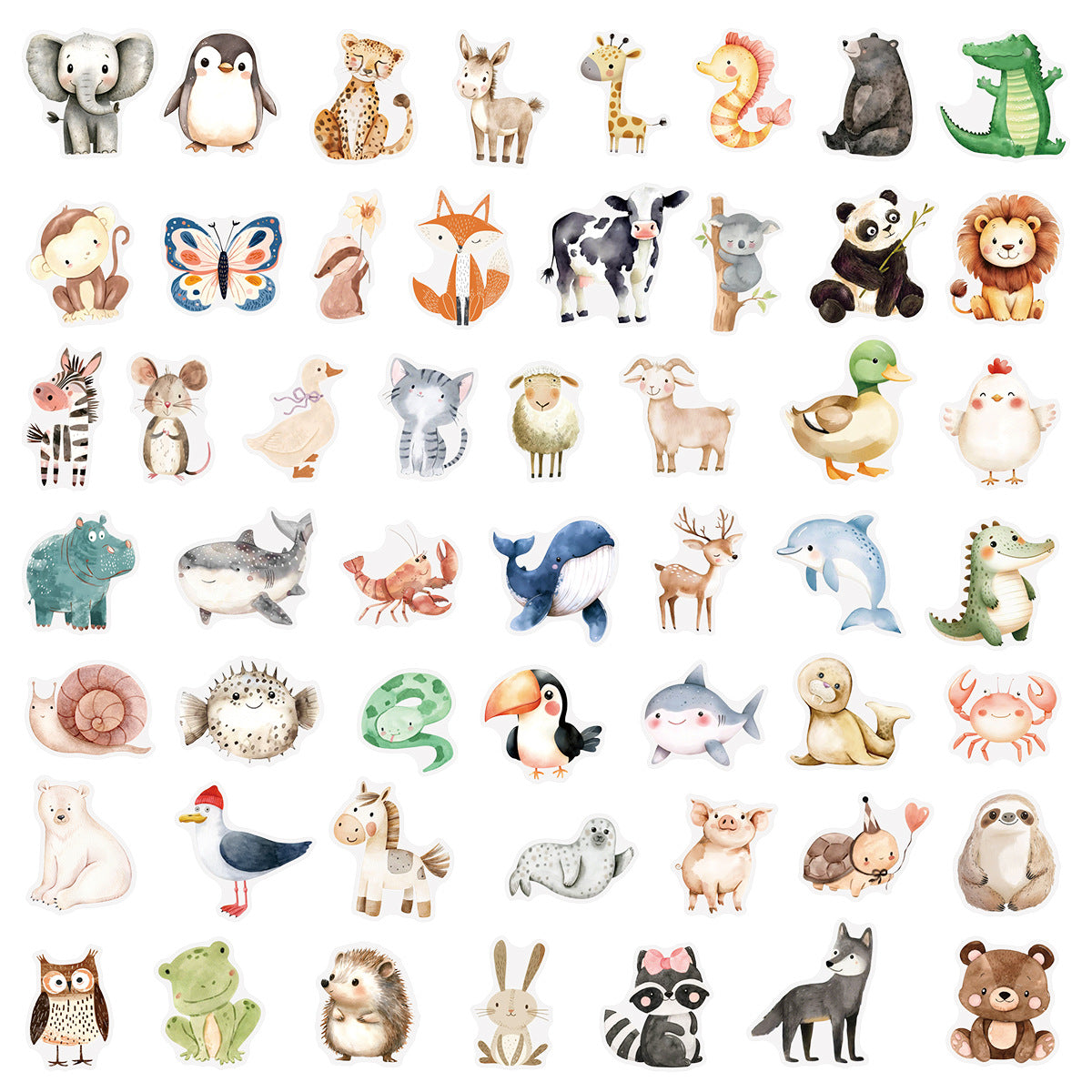 50pcs cute animal PET-sticker pack(S26030601)