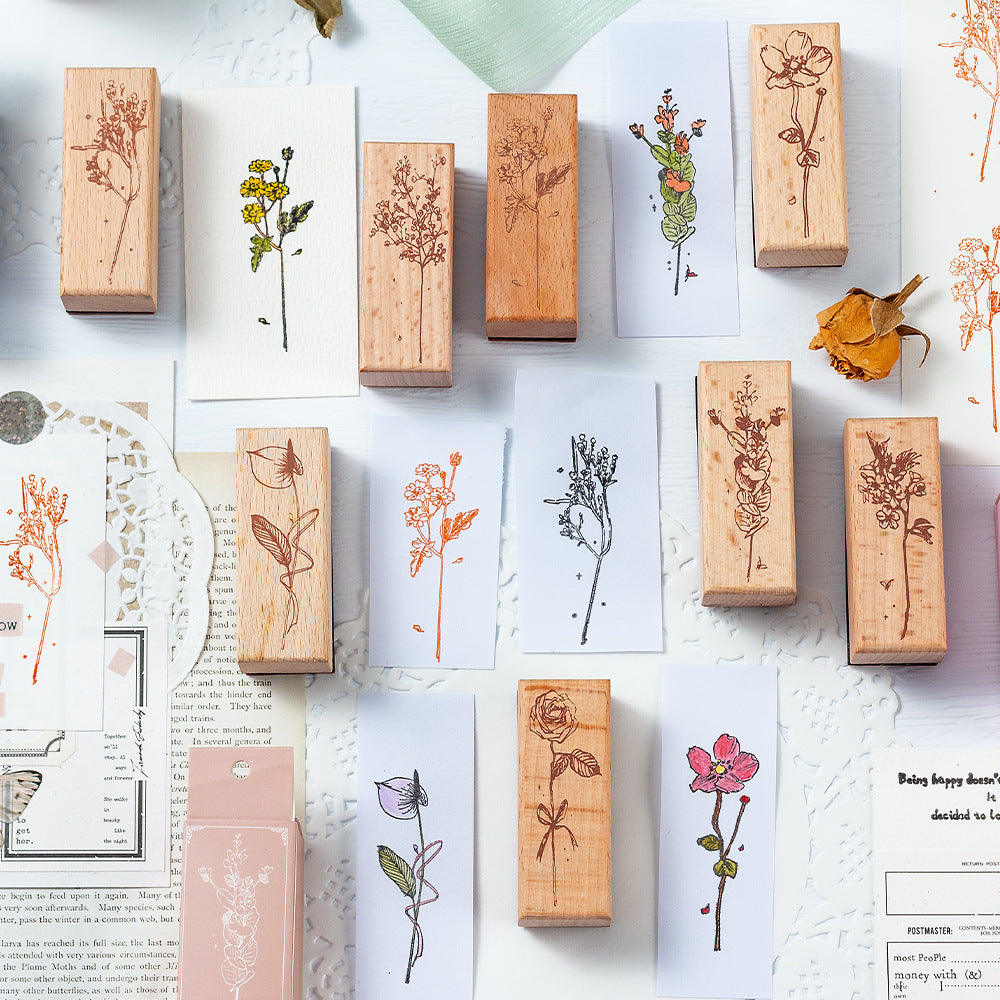 1pc floral wooden stamp(Z26080501)