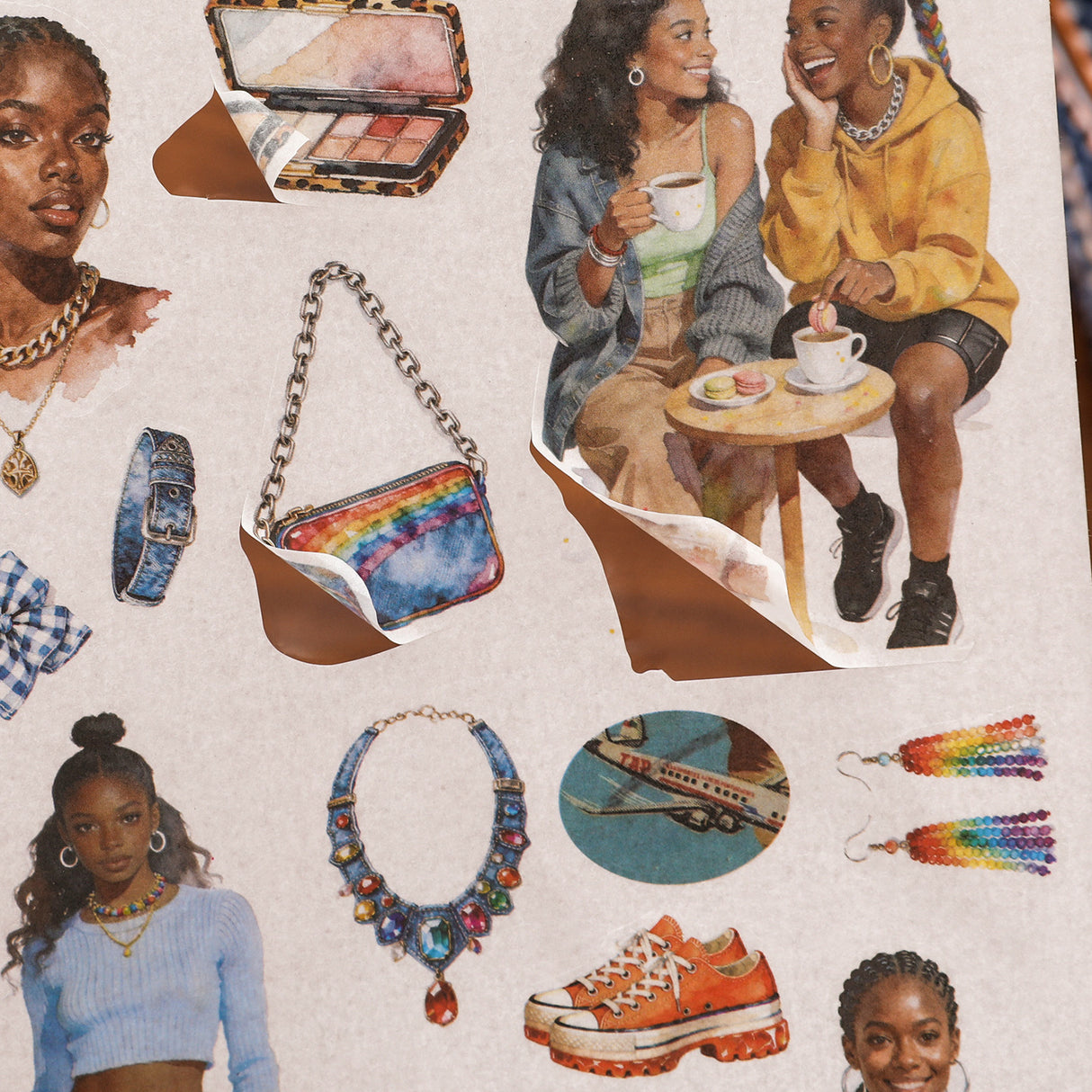 A5 size black girl sticker book(TZB26061011)