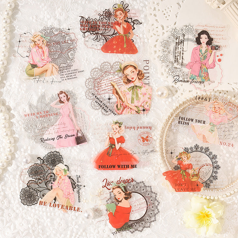 10pcs character words sticker pack (S25071802)