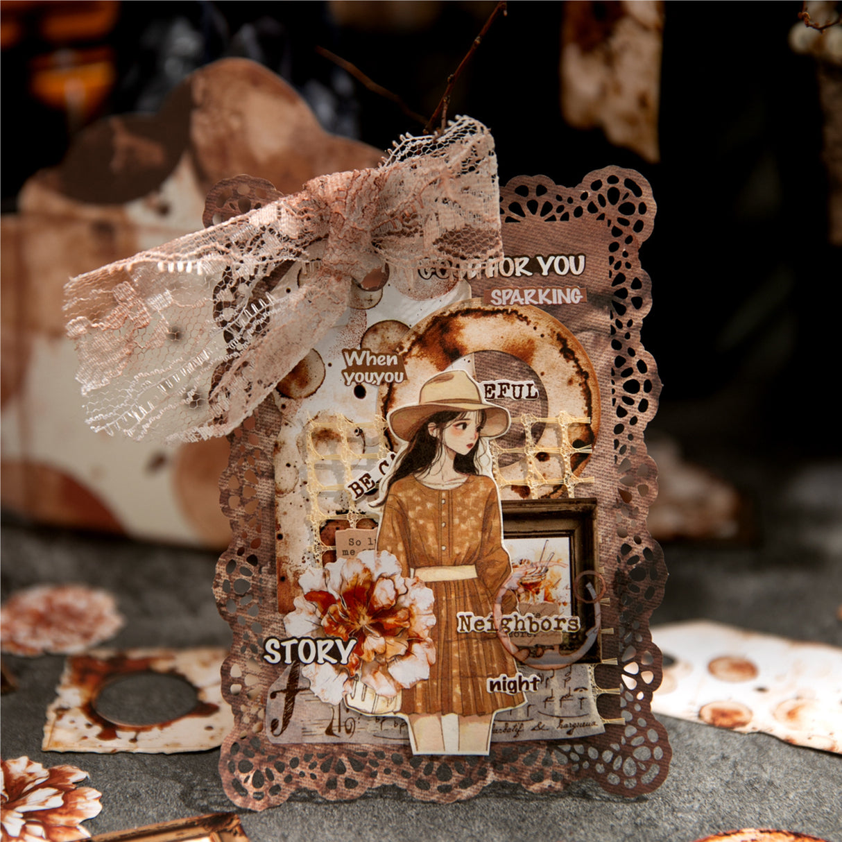 158pcs vintage sticker tin box (S25060706)