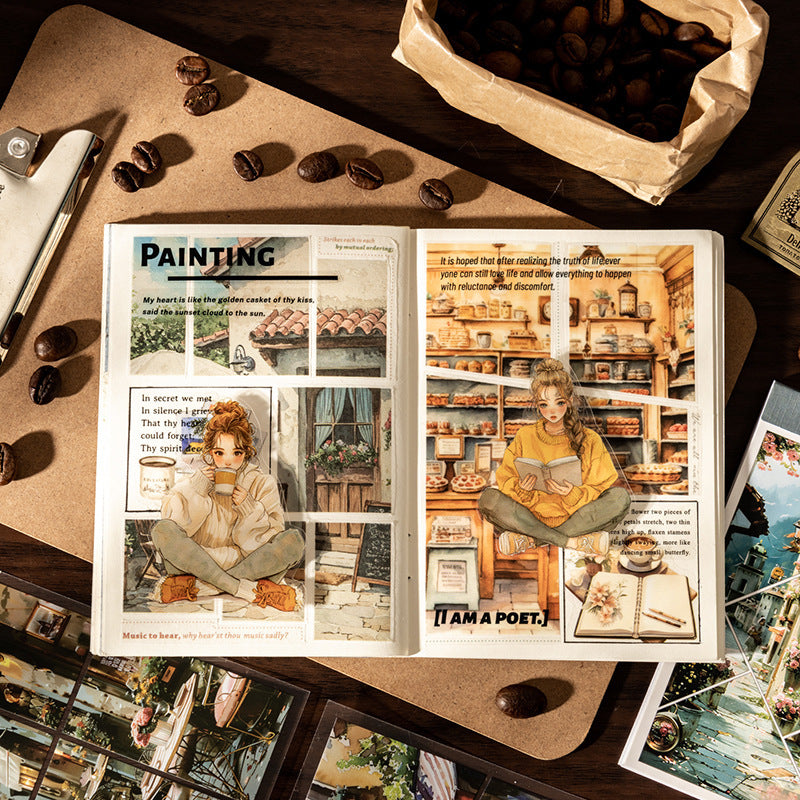 30sheets coffee sticker book (TZB25051903)