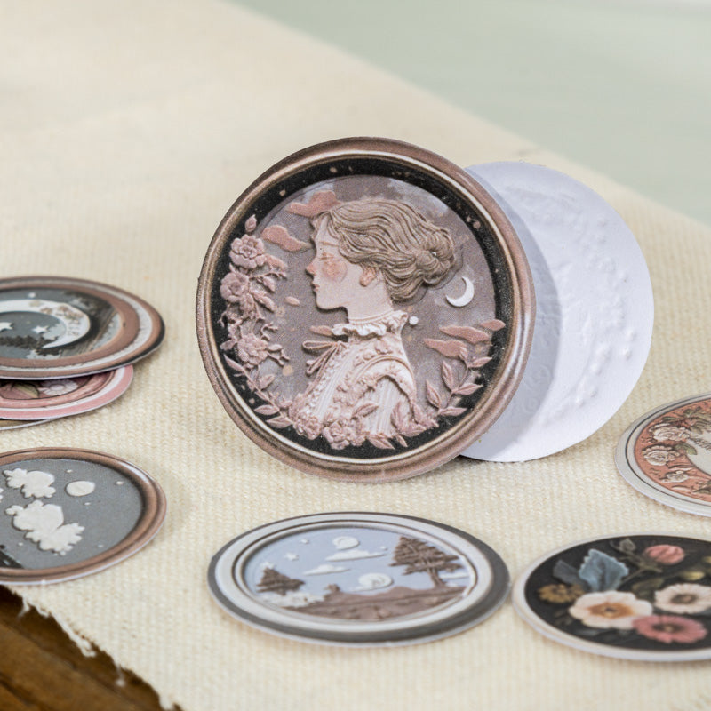 50pcs moon wax-seal sticker pack (S25092802)