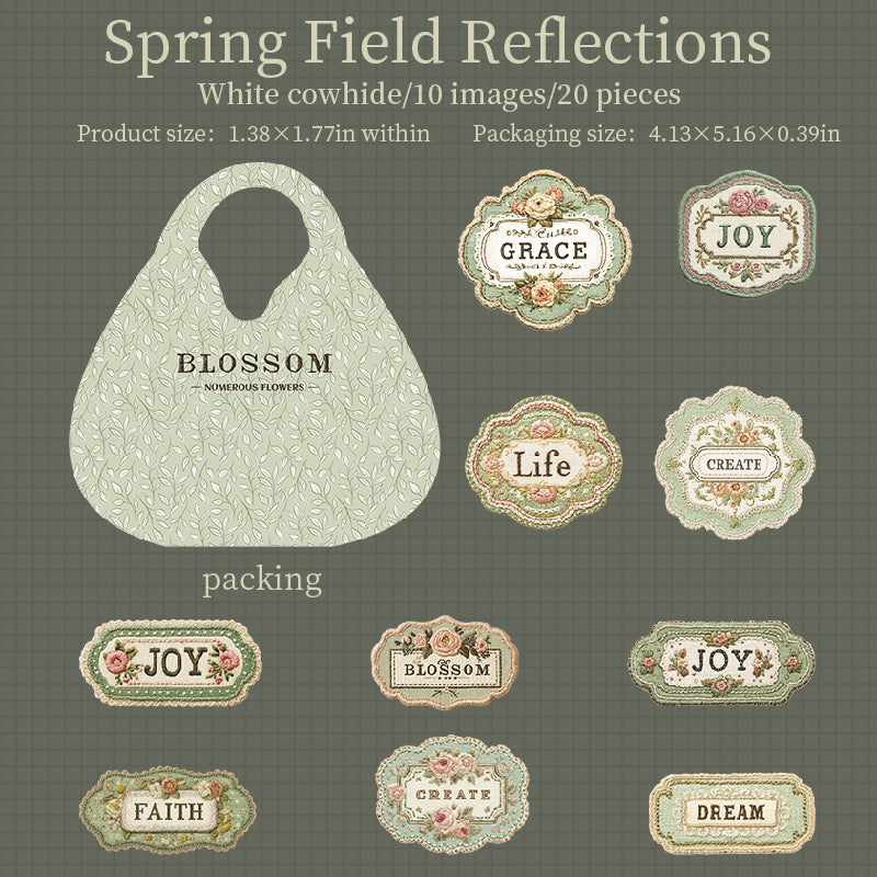 20pcs flower words label sticker pack (S25091504)