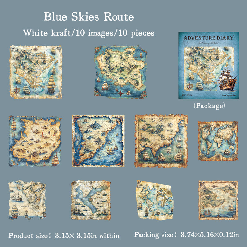 10pcs adventure diary sticker pack (S25100904)