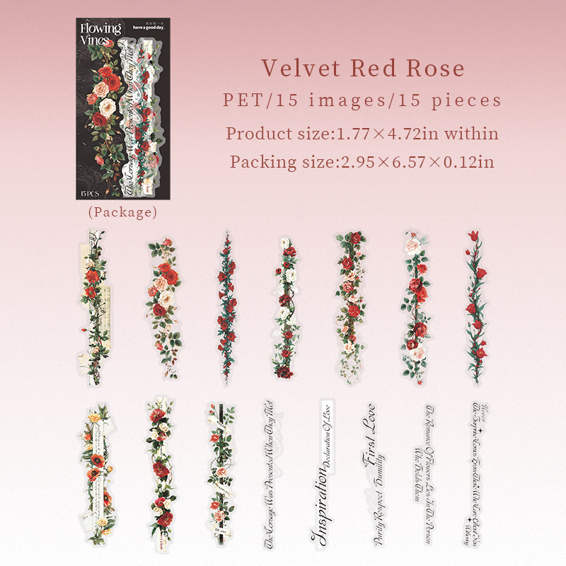 15pcs flower sticker pack (S26041504)