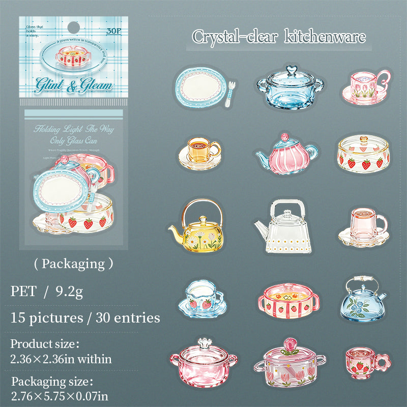 30pcs glint gleam sticker pack(S26061004)