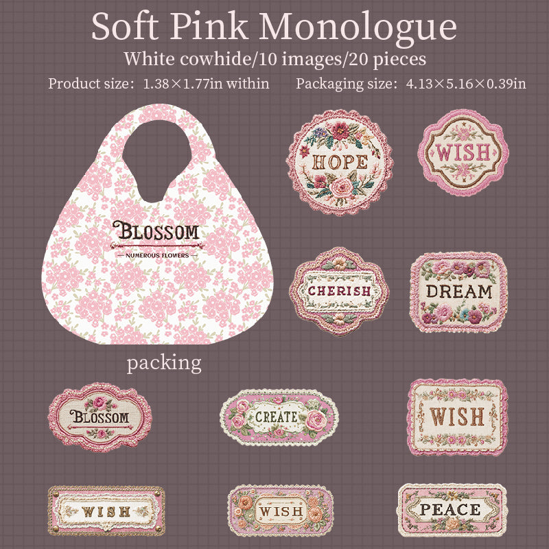 20pcs flower words label sticker pack (S25091504)